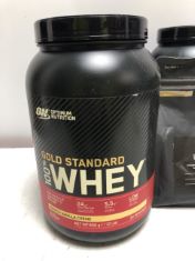 4 X ASSORTED PROTEIN ITEMS TO INCLUDE OPTIMUM NUTRITION GOLD STANDARD WHEY PROTEIN .