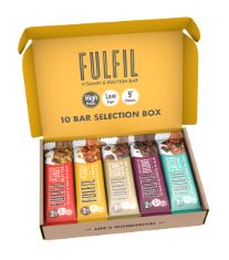 QTY OF ITEMS TO INLCUDE FULFIL VITAMIN AND PROTEIN BAR (10 X 55 G BARS) — 10 BAR SELECTION BOX — 20 G HIGH PROTEIN, 9 VITAMINS, LOW SUGAR, FULFIL VITAMIN AND PROTEIN BAR (15 X 55 G BARS), CHOCOLATE H
