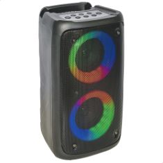 QUANTITY OF ASSORTED ITEMS TO INCLUDE PARTY LIGHT & SOUND - LEO-250-2X3"/8CM - 100W BATTERY POWERED SPEAKER WITH LIGHT RINGS AROUND THE WOOFERS - BLACK.
