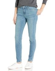 QUANTITY OF ASSORTED CLOTHING TO INCLUDE ESSENTIALS WOMEN'S SKINNY JEAN, LIGHT WASH, 16 SHORT.