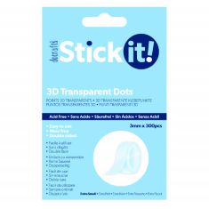 BOX OF ASSORTED ITEMS TO INCLUDE STICK IT! 3D TRANSPARENT EXTRA SMALL DOTS 3MM - 300PCS.