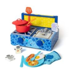 3 X MELISSA & DOUG BLUE'S CLUES & YOU! WOODEN COOKING PLAY SET.