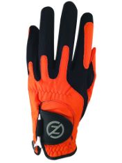 16 X ZERO FRICTION MEN'S PERFORMANCE RIGHT HAND SYNTHETIC GOLF GLOVE, ONE SIZE, ORANGE.