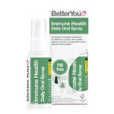 90 X IMMUNE HEALTH DAILY ORAL SPRAY, PILL-FREE MULTIVITAMIN SUPPLEMENT, VITAMINS A, C AND D WITH MINERALS SELENIUM AND ZINC, 1-MONTH SUPPLY, MADE IN THE UK, NATURAL ORANGE AND PEACH FLAVOUR.