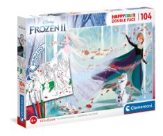 QTY OF ITEMS TO INLCUDE BOX OF ASSORTED TOYS TO INCLUDE CLEMENTONI 25716, FROZEN 2 DOUBLE FACE SUPERCOLOR PUZZLE FOR CHILDREN - 104 PIECES, AGES 6 YEARS PLUS, MAJORETTE 213716000038 36 EU VOLVO FH-16