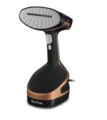 1 X TEFAL ACCESS STEAM+ HANDHELD CLOTHES STEAMER, NO IRONING BOARD NEEDED, 2 STEAM LEVELS, SANITISING STEAM, BLACK & ROSE GOLD, DT8103.