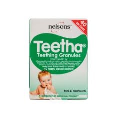 50 X TEETHA BABY TEETHING GRANULES, 40 SACHETS, 3+ MONTHS, 6C CHAMOMILLA, HOMEOPATHIC RELIEF FOR SOOTHING & CALMING TEETHING SYMPTOMS, SYSTEM-BOOSTER FOR BABIES & TODDLERS.