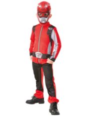 8 X RUBIE'S OFFICIAL POWER RANGERS, BEAST MORPHERS COSTUME - RED RANGER CLASSIC CHILDS COSTUME SMALL, 3-4 YEARS.