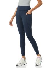 QTY OF ITEMS TO INLCUDE BOX OF ASSORTED ITEMS TO INCLUDE CORE 10 WOMEN'S COMFORT 27" HIGH-WAIST SIDE-POCKET YOGA LEGGING, NAVY, XL, IRIS & LILLY WOMEN'S COTTON AND LACE HIPSTER KNICKERS, PACK OF 5, G
