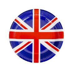 QTY OF ITEMS TO INLCUDE BOX OF SHATCHI 10PCS UNION JACK PAPER PLATES 23CM TABLEWARE PARTY SUPPLIES DISPOSABLES BRITAIN SPORTING EVENTS PUB BBQ ROYAL THEME TABLE DECORATIONS, SHATCHI 10PCS UNION JACK