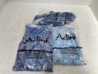 3 X ASSORTED ADINI WOMENS CLOTHING IN VARIOUS DESIGNS & SIZES TO INCLUDE ADINI VERA DRESS IN RANI PRINT BLUE: LOCATION - H15