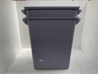3 X ASSORTED HOUSEHOLD BINS TO INCLUDE LARGE PLASTIC BIN IN GREY: LOCATION - E6