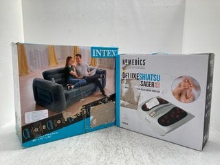 INTEX DOUBLE PULL OUT INFLATABLE SOFA TO INCLUDE HOMEDICS DELUXE SHIATSU FOOT MASSAGER: LOCATION - E6