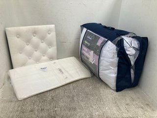 3 X ASSORTED FURNITURE ITEMS TO INCLUDE SILENTNIGHT LUXURY HOTEL PILLOW PAIR: LOCATION - E4