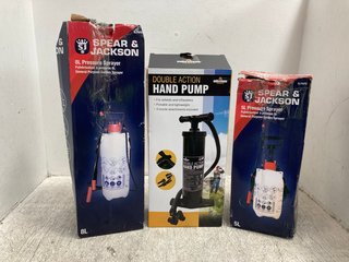 2 X SPEAR & JACKSON 5L PRESSURE SPRAYER TO INCLUDE DOUBLE ACTION HAND PUMP: LOCATION - J 7