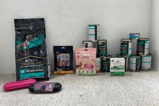 QTY OF ASSORTED PET FOOD ITEMS TO INCLUDE PURINA PRO PLAN GASTROINTESTINAL DOG FOOD - BBE 11/2025: LOCATION - J10