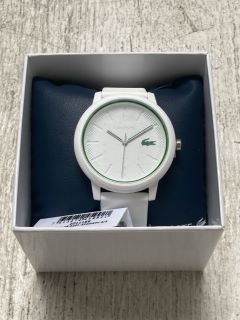 LACOSTE MENS SILICONE STRAP WATCH IN WHITE - RRP £89: LOCATION - J13