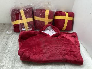4 X RAINCROSS WOMENS HOODIES IN RED - UK SIZE NOT INCLUDED: LOCATION - J16