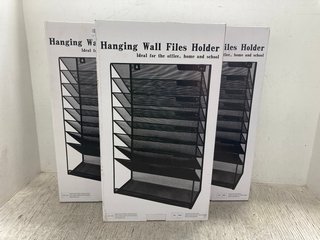 3 X A4 MESH TRAY HANGING WALL FILE HOLDERS: LOCATION - J17