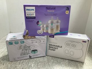 3 X ASSORTED BABY/MOTHERHOOD ITEMS TO INCLUDE PHILIPS AVENT NEWBORN GIFT SET BOTTLES: LOCATION - I14