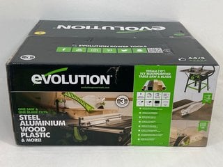 EVOLUTION TCT MULTI-PURPOSE TABLE SAW & BLADE - RRP £340 (PLEASE NOTE: 18+YEARS ONLY. ID MAY BE REQUIRED): LOCATION - FRONT BOOTH
