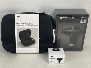 HYPERICE HYPERVOLT 2 PRO PERCUSSION MASSAGER - RRP £329 TO INCLUDE HYPERICE HYPERVOLT CARRY CASE & HYPERICE HEATED HEAD ATTACHMENT: LOCATION - FRONT BOOTH