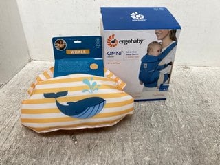 ERGOBABY OMNI BREEZE ALL-IN ONE BABY CARRIER - RRP £184 TO INCLUDE SWIM ESSENTIALS PUDDLE JUMPER WHALE - UK SIZE 15-30KG: LOCATION - I9