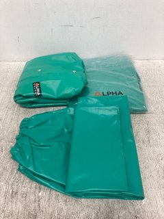 3 X CHEMMASTER COLLARED CHEMICAL OVERALLS IN GREEN - UK SIZE 2X-LARGE - COMBINED RRP £408: LOCATION - I9