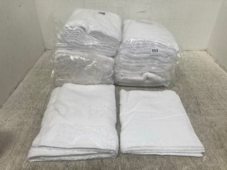 3 X MULTI-PACK WHITE BATH TOWELS: LOCATION - I8