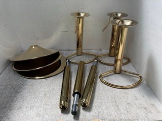 3 X GOLD METAL BAR STOOL LEGS: LOCATION - H3