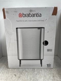 BRABANTIA BO TOUCH BIN WITH 2 INNER BUCKETS 30L TO INCLUDE CURVER DECO BIN DUO WITH 2 INNER BUCKETS 26L: LOCATION - J 4