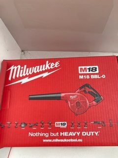 MILWAUKEE M18 BBL-0 COMPACT BATTERY BLOWER - RRP £110: LOCATION - H5