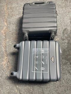 2 X FLIGHT KNIGHT SMALL HARDSHELL SUITCASES IN GREY: LOCATION - H6