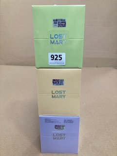 3 X MULTI-PACK LOST MARY DISPOSABLE PODS IN VARIOUS FLAVOURS TO INCLUDE WATERMELON ICE (PLEASE NOTE: 18+YEARS ONLY. ID MAY BE REQUIRED): LOCATION - H12