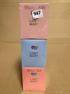 3 X LOST MARY MULTI-PACK DISPOSABLE VAPE PODS IN VARIOUS FLAVOURS TO INCLUDE BLUE RAZZ ICE (PLEASE NOTE: 18+YEARS ONLY. ID MAY BE REQUIRED): LOCATION - H13