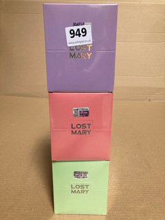 3 X LOST MARY MULTI-PACK DISPOSABLE VAPE PODS IN VARIOUS FLAVOURS TO INCLUDE MENTHOL (PLEASE NOTE: 18+YEARS ONLY. ID MAY BE REQUIRED): LOCATION - H13