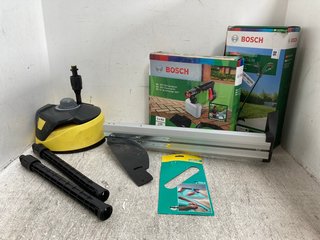 4 X OUTDOORS ITEMS TO INCLUDE BOSCH EASY GRASS CUT 26: LOCATION - J 6