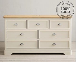 BRIDSTOW/ASHTON CREAM 3 OVER 4 WIDE CHEST OF DRAWERS - RRP £719: LOCATION - C5