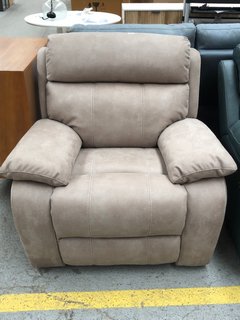RECLINER LEATHER ARMCHAIR IN PEBBLE: LOCATION - B1