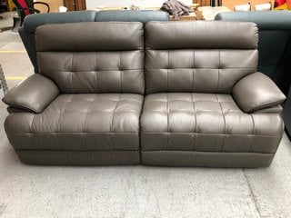 LA-Z-BOY KNOXVILLE 3 SEATER LEATHER POWER RECLINER SOFA IN FOSSIL RRP £3099: LOCATION - B1