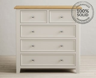WEYMOUTH/HEMSBY SOFT WHITE 2 OVER 3 CHEST OF DRAWERS - RRP £619: LOCATION - C2