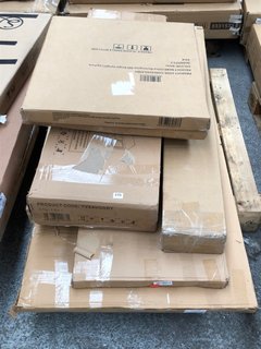 PALLET OF ASSORTED FLATPACKS TO INCLUDE TV UNIT 1300 IN GREY & OAK 146CM X 47CM X 16CM: LOCATION - B5 (KERBSIDE PALLET DELIVERY)