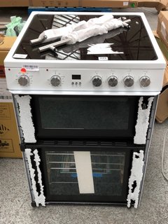 HISENSE 60CM ELECTRIC COOKER WITH CERAMIC HOB: MODEL HSNHDE3211BWUK - RRP £369: LOCATION - B6