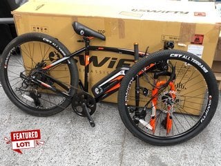 SWIFTY 650 ELECTRIC BICYCLE FOR ADULTS 36 VOLT, 7 SPEED SHIMANO GEARS IN BLACK/ORANGE RRP £634: LOCATION - B6