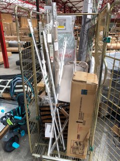 CAGE OF ASSORTED JOHN LEWIS & PARTNERS ITEMS TO INCLUDE JOHN LEWIS & PARTNERS ANYDAY IRONING BOARD (CAGE NOT INCLUDED): LOCATION - B7 (KERBSIDE PALLET DELIVERY)