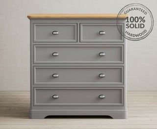 BRIDSTOW/ASHTON LIGHT GREY 2 OVER 3 CHEST OF DRAWERS - RRP £619: LOCATION - C2