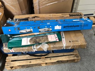 PALLET OF ASSORTED ITEMS TO INCLUDE SUMMIT PREMIUM MULTI FIT STEEL ROOF BARS: LOCATION - B7 (KERBSIDE PALLET DELIVERY)
