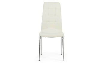 ENZO/FABRICE WHITE FAUX LEATHER DINING CHAIR - PAIRS - RRP £250: LOCATION - C2