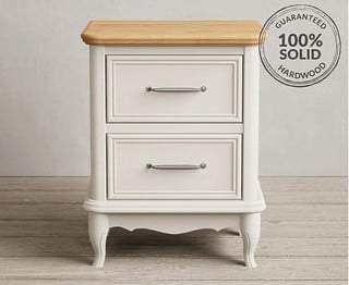 CHATEAU/MAISON SOFT WHITE 2 DRAWER BEDSIDE CHEST - RRP £249: LOCATION - C2