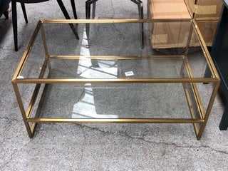 M&S MILAN COFFEE TABLE IN GLASS & GOLD: LOCATION - C7